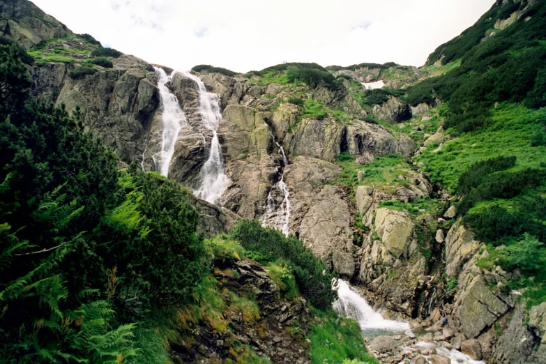 some very pretty looking waterfalls with some water