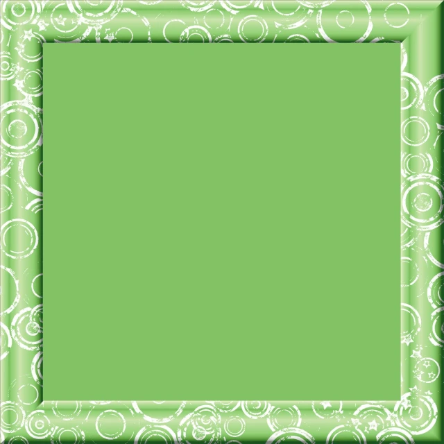 a green and white square with a swirl design