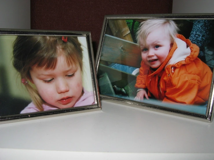 two frames of the same child with one po missing