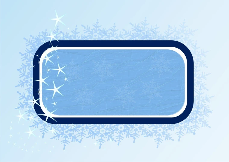 a snowflaker background with blue square banner