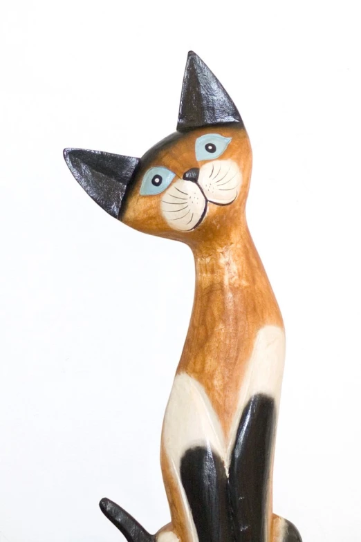 this cat is a decorative item it has black feet and a face