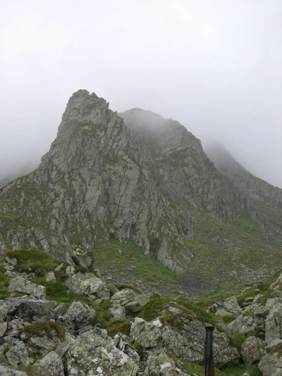 a rocky outcropping on the side of a mountain