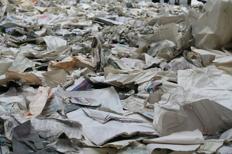 the piles of newspapers are full of paper