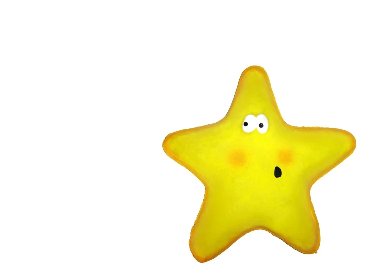 an orange starfish with eyes drawn on it
