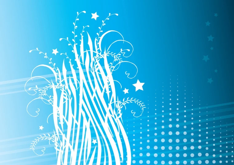 a blue and white striped background with stars