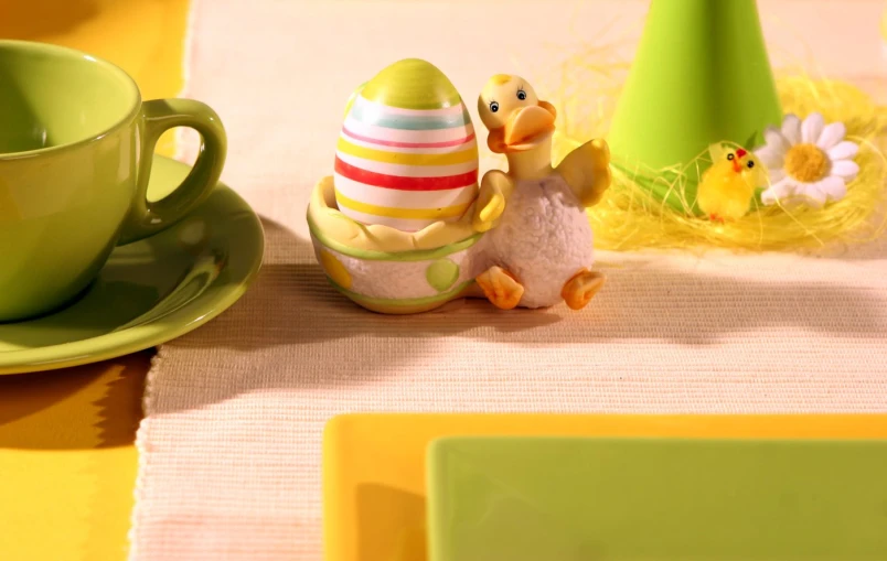 a close - up of an egg and chicken beside the plates