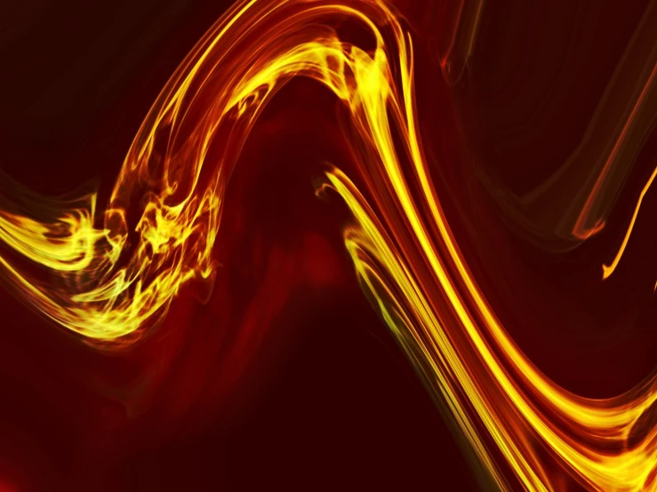 yellow fire swirl background in dark red
