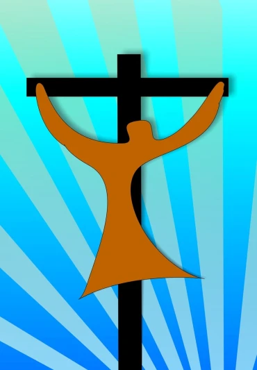 the cross with a person on top of it