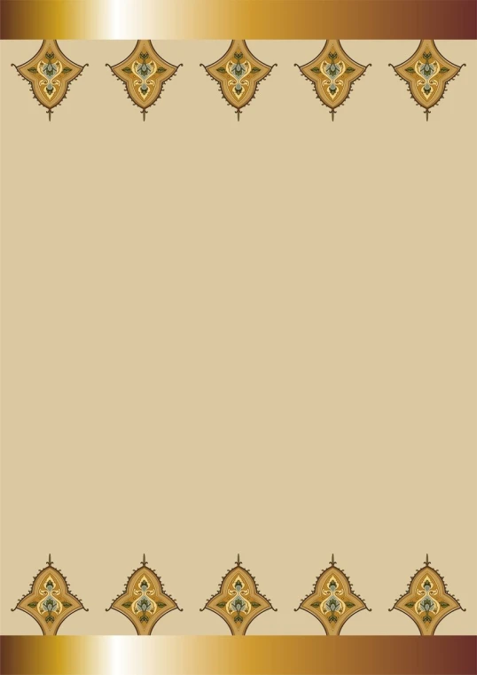 a gold - plated background with a border with some leaves