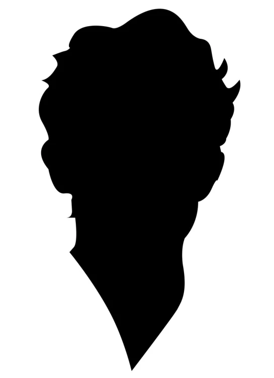 a silhouette of an individual head