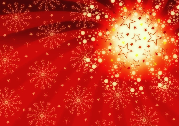 a red wallpaper with white stars in the center