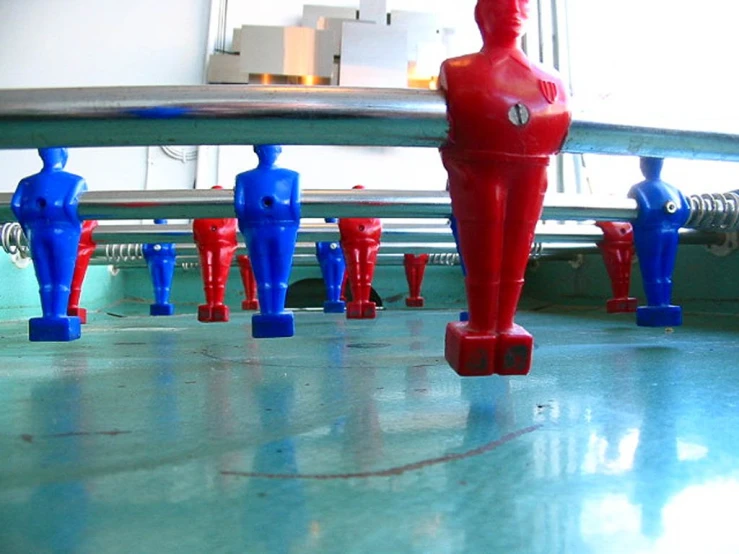 this is a large group of plastic figurines on top of a table