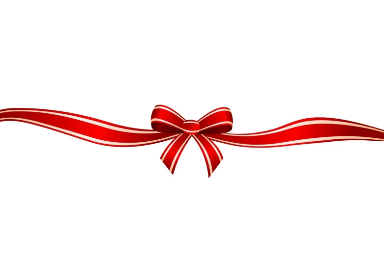 a red ribbon tied up to the side