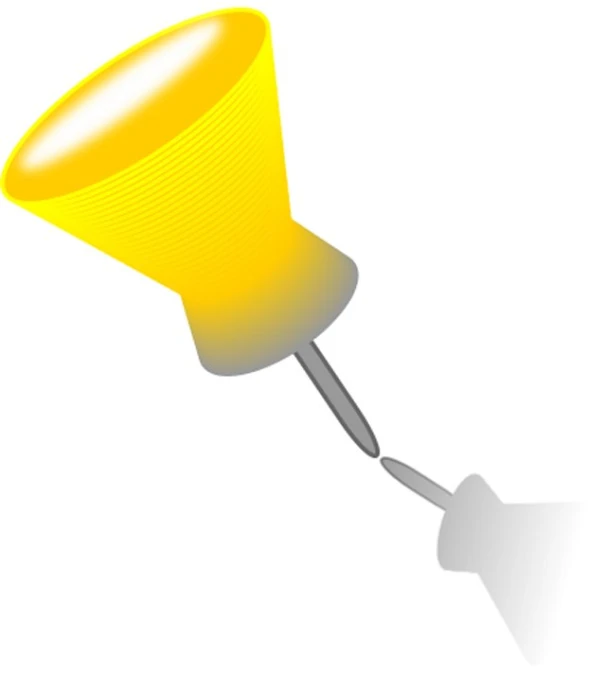 a yellow screwdriver is shown with a shadow