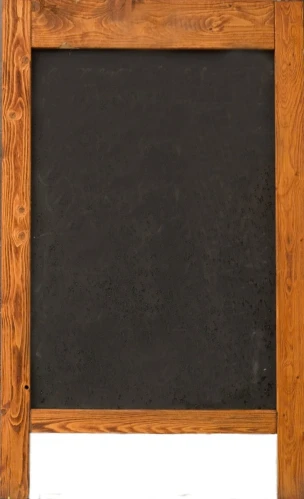 a wooden frame with a chalkboard attached