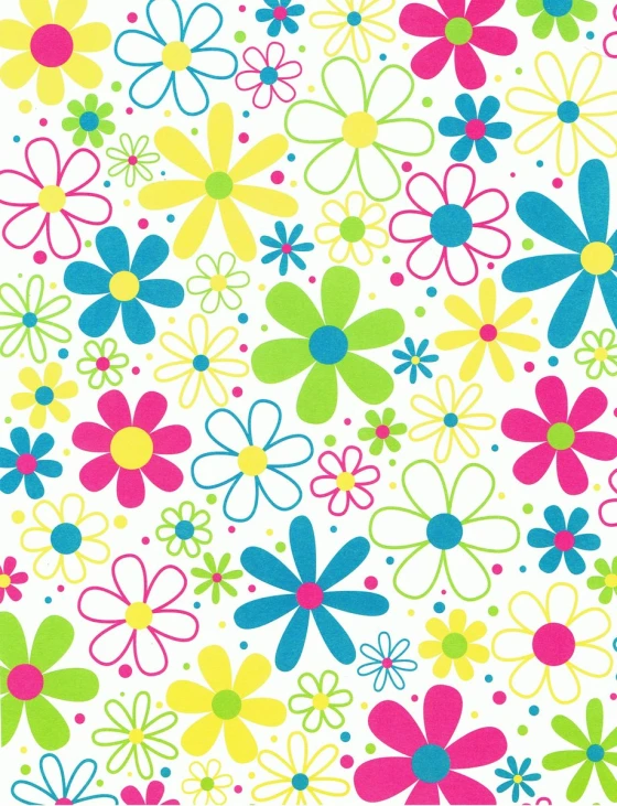 a flowery background with bright colors on a white background