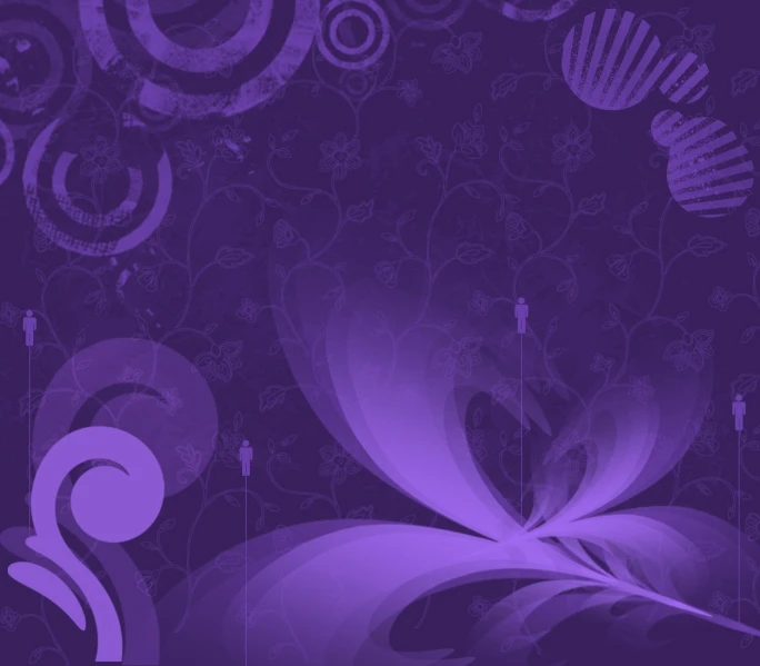 a purple background with many decorative designs