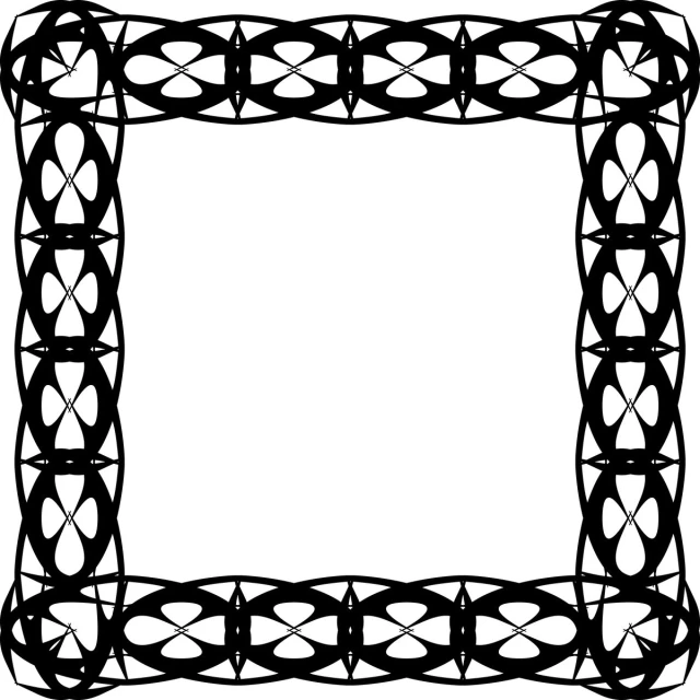 a black and white pattern with a square frame