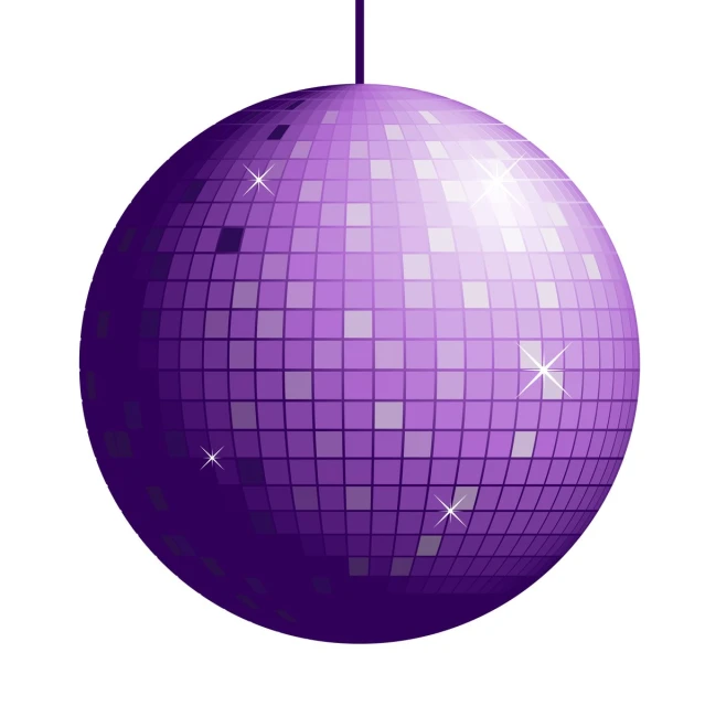 a purple ball with sparkles and stars on it