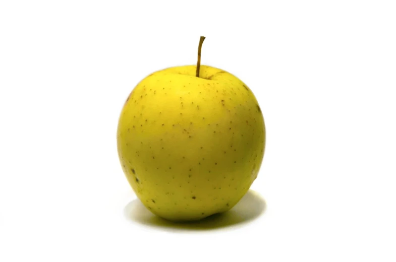the apple has been colored with black spots