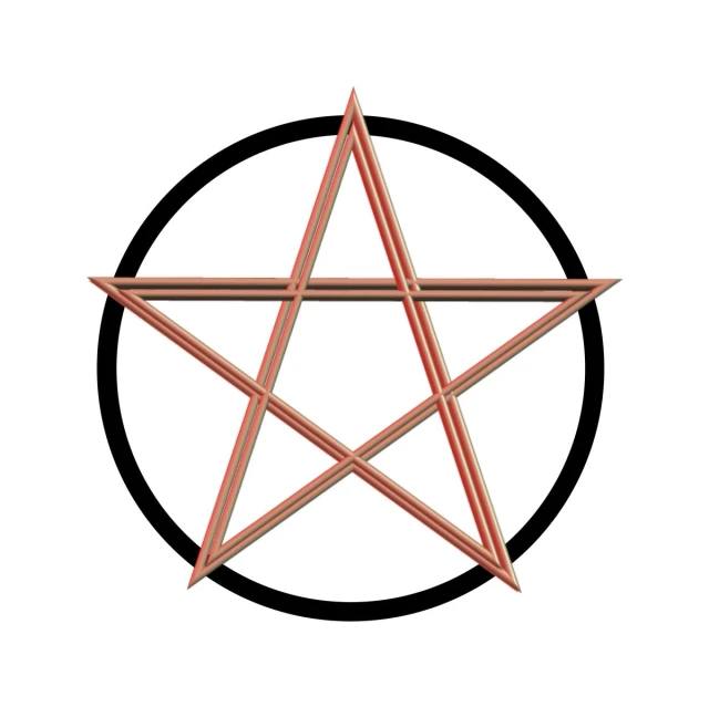 an orange pentagramure is shown in the middle of a circle
