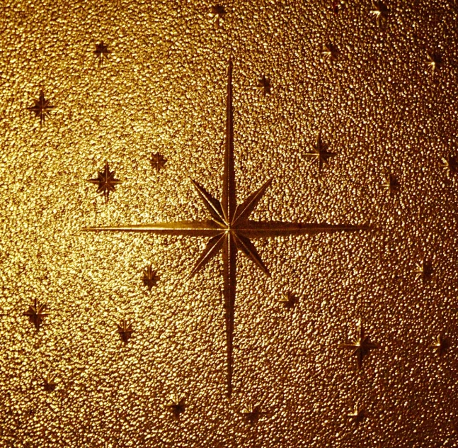 a view from above of a star shaped ceiling