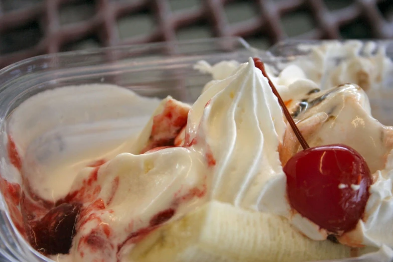 a close up view of a plate of dessert