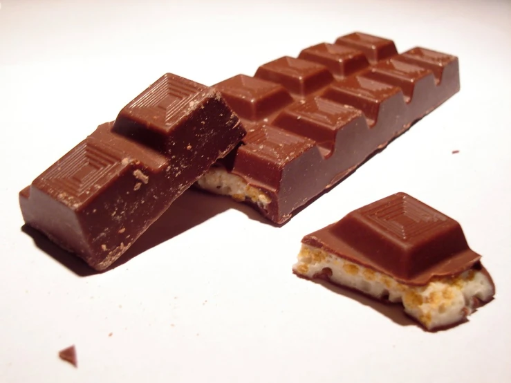 a chocolate bar sitting on top of a counter