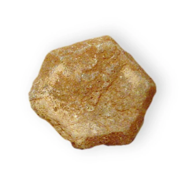 a small rock or soing on a white surface