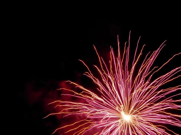 a purple fireworks show is going off in the sky