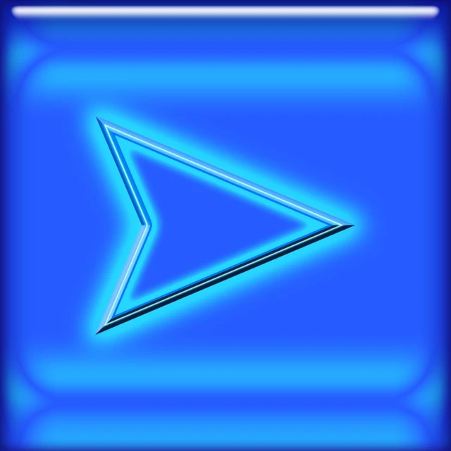 a blue triangle on top of a square