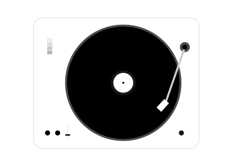 a turntable with one turn on the disk player and the other is an antenna