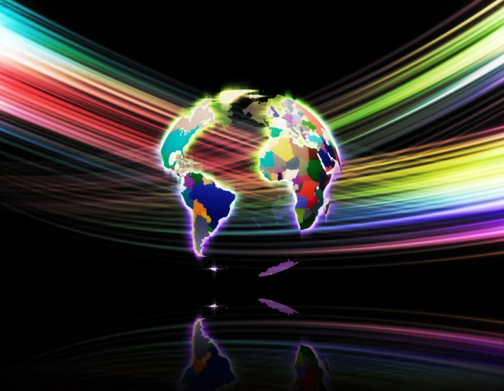 a colorful world is seen in this image