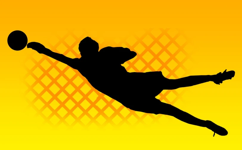 a black silhouette of a man jumping up in the air