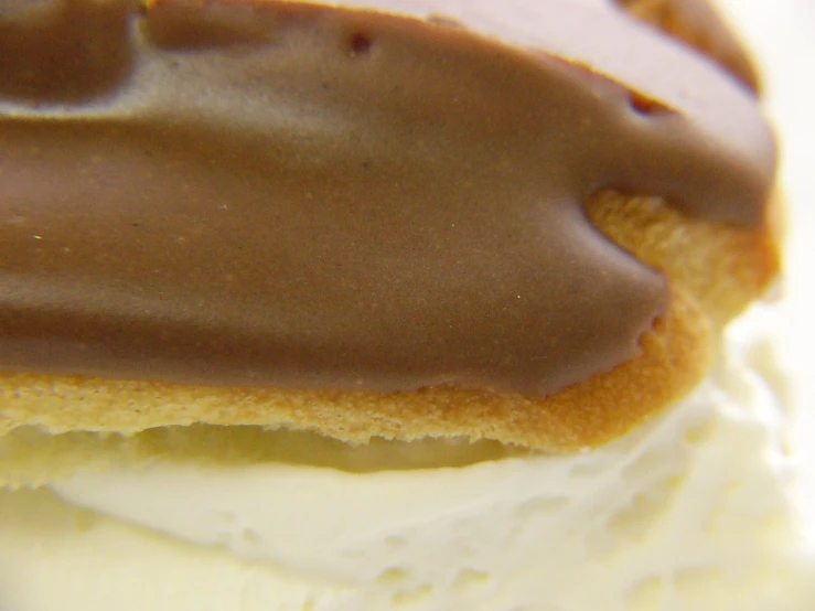 closeup view of an ice cream dessert on a white table