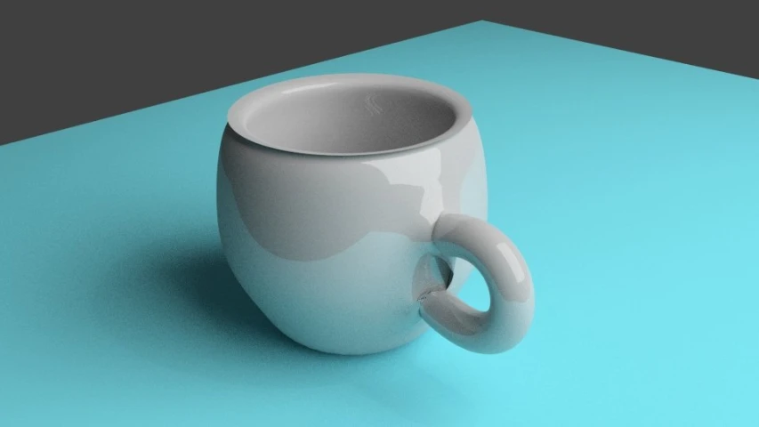 a 3d picture of a mug with a handle