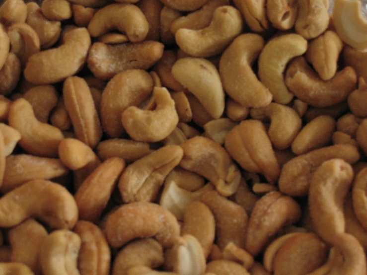 there is a mixture of uncooked and ready to eat nuts