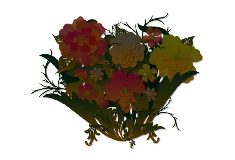 flowers are shown in this floral cutout