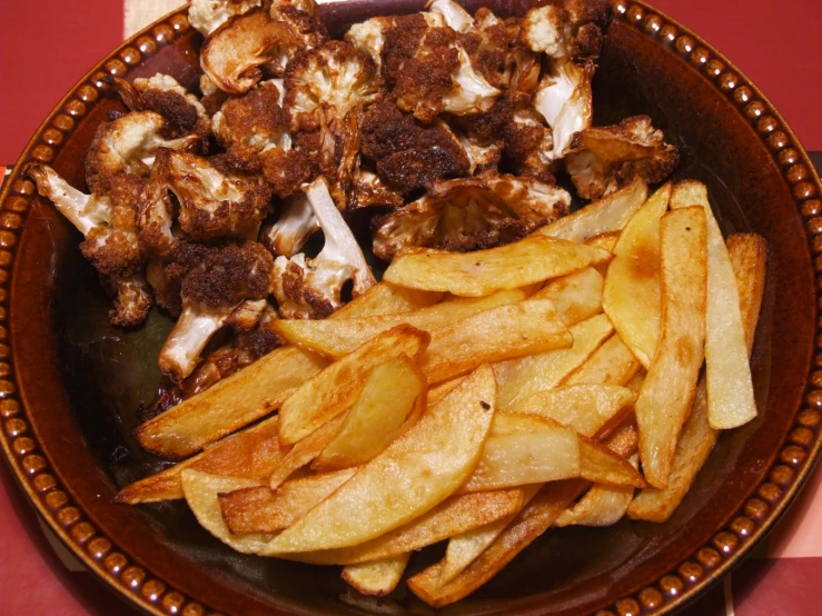 fried potatoes and mushrooms sitting on a plate