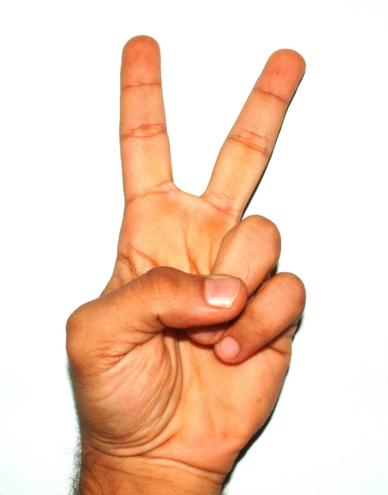 a hand making the vulcan sign with their fingers