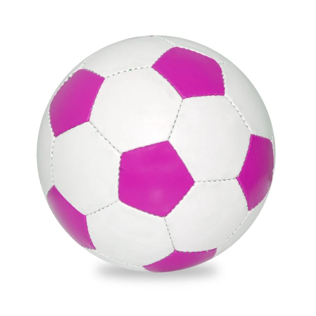 a pink and white soccer ball