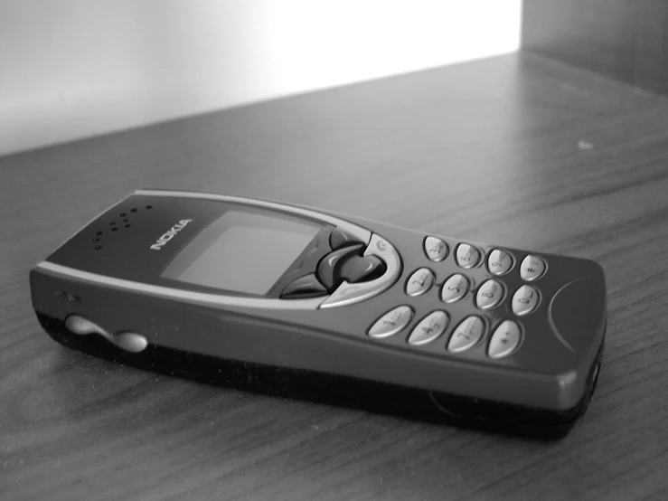 a black and white picture of a cell phone