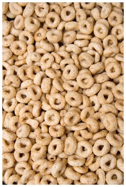 small round cereals are laid out together