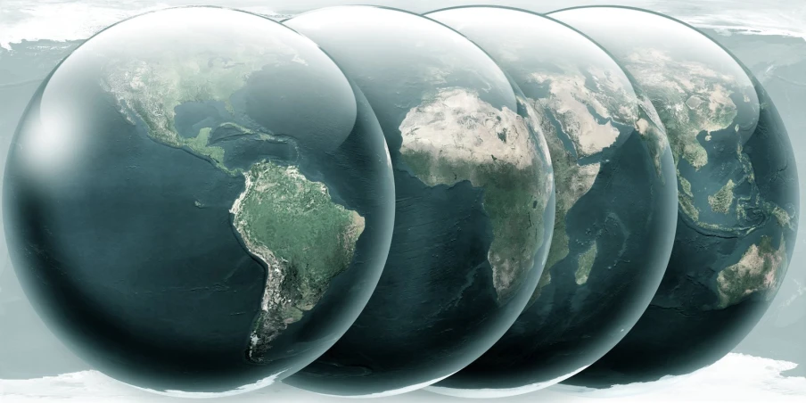 seven spheres that have different climate positions