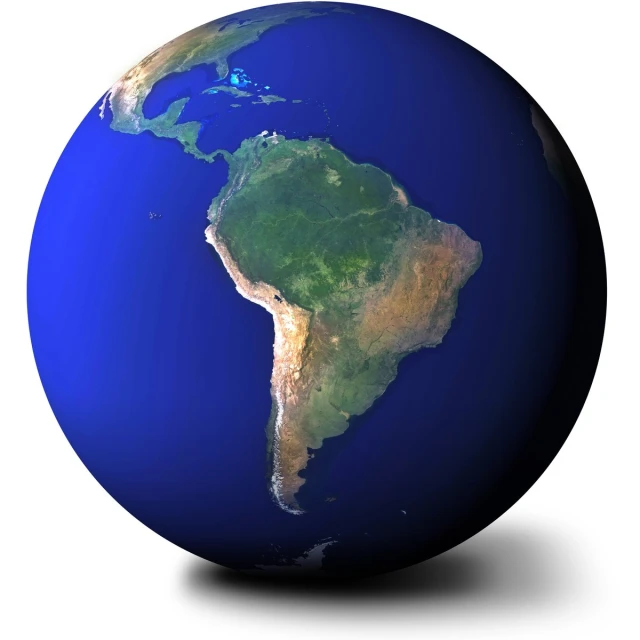 the earth from space showing africa, south and central america