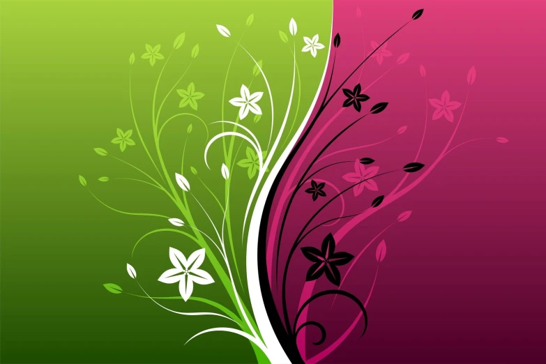 a bright purple green and pink flower and erfly background