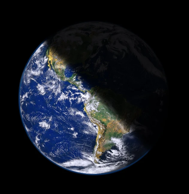 a large, blue marble earth globe shows the atmosphere