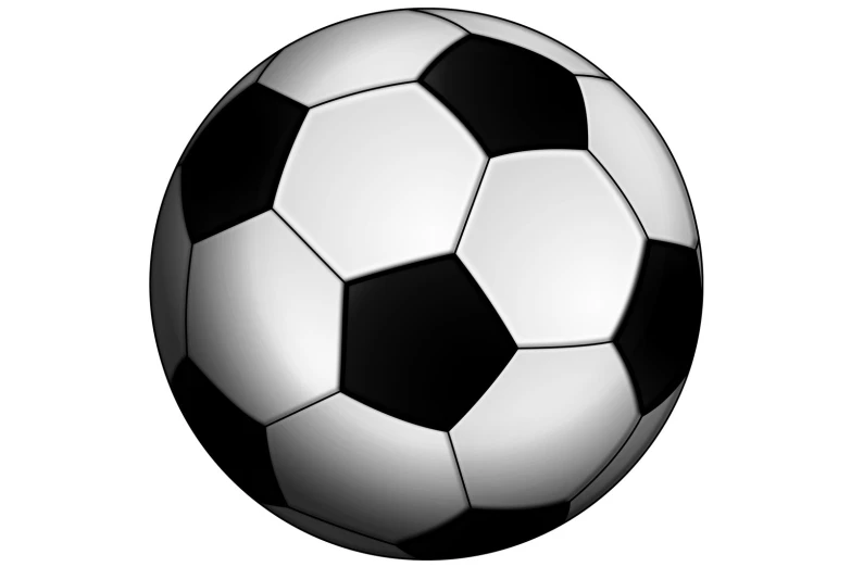 a black and white soccer ball on a plain background