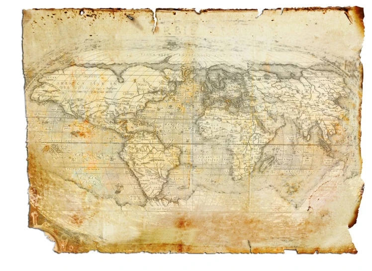 an old world map with a weathered background