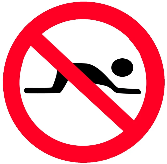 a no swimming sign with the image of a person